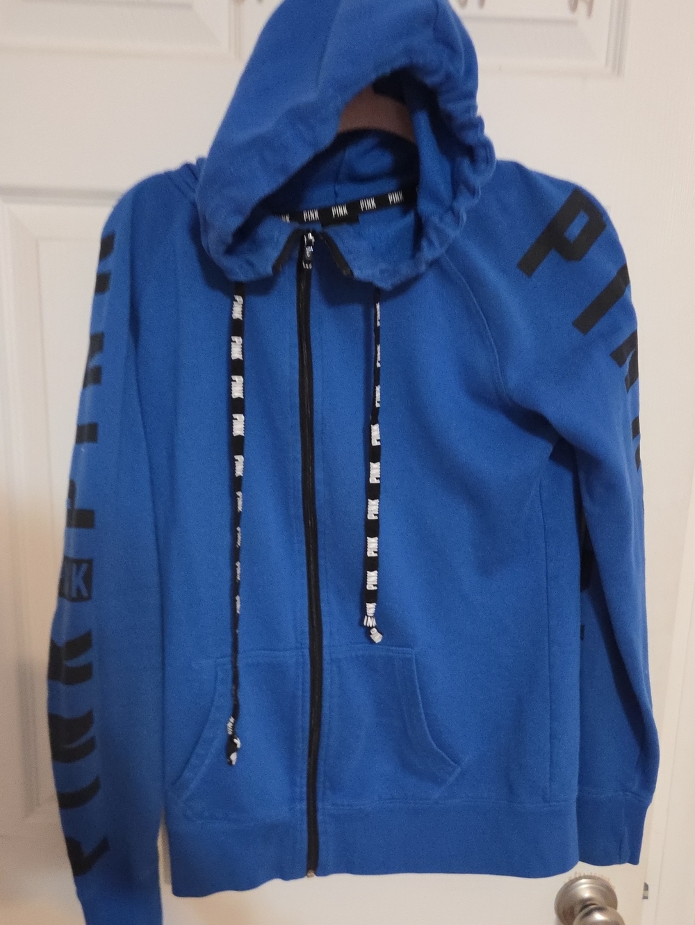 PINK Victoria's Secret Royal Blue Full-Zip Hoodie Vintage